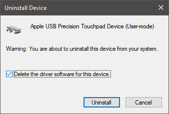 Uninstall MacPrecisionTouchpad USB 2