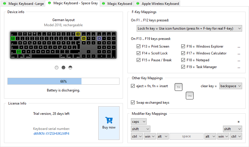 Magic Keyboard with Numeric Keypad, Space Gray - Bluetooth